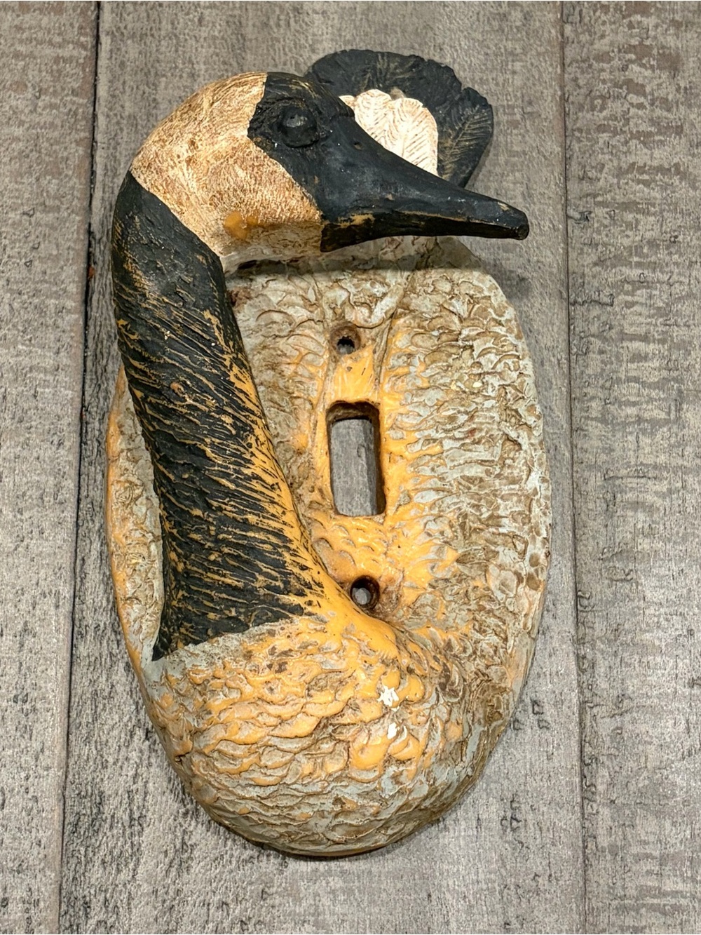 VTG 1985 Canadian Goose Single Toggle Light Switch Cover Hand Painted 3D